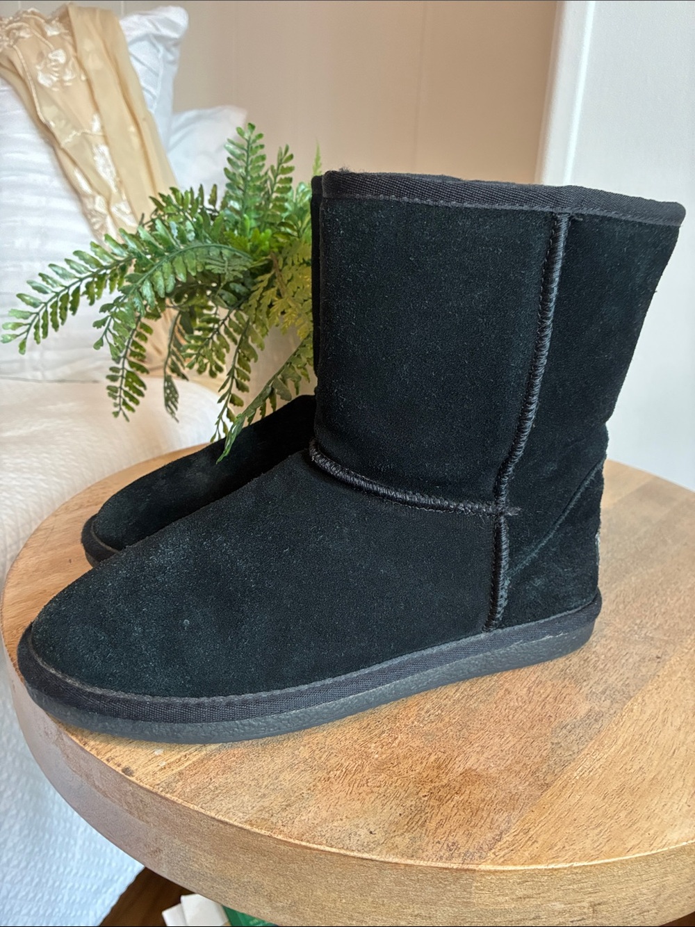 Beach Feet Black Suede Booties, Very Good Condition, 8.